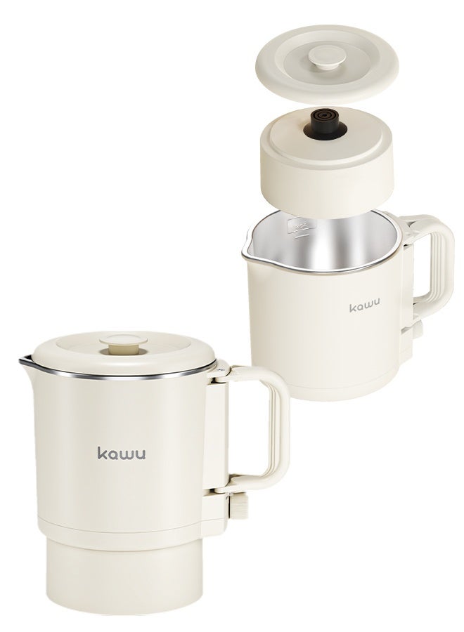 Kawu Small KAWU Foldable Portable Electric Kettle 800ml, Fast Boil, 304 Stainless Steel, Double-Layer Anti-Scald, 2-in-1 Boil Heat, Auto Shut-Off, Ideal Travel Camping Home Coffee Tea - Image 1