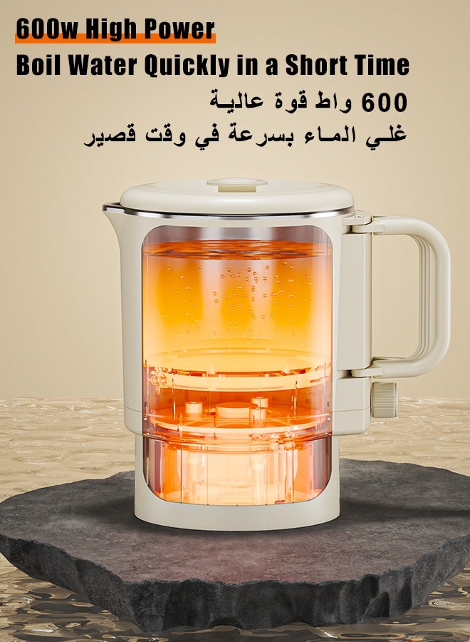 Kawu Small KAWU Foldable Portable Electric Kettle 800ml, Fast Boil, 304 Stainless Steel, Double-Layer Anti-Scald, 2-in-1 Boil Heat, Auto Shut-Off, Ideal Travel Camping Home Coffee Tea - Image 2