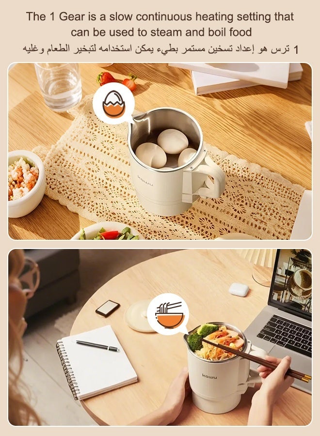 Kawu Small KAWU Foldable Portable Electric Kettle 800ml, Fast Boil, 304 Stainless Steel, Double-Layer Anti-Scald, 2-in-1 Boil Heat, Auto Shut-Off, Ideal Travel Camping Home Coffee Tea - Image 5