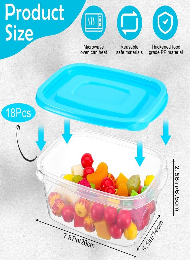 Limbeuuu 18 Pcs 33 Oz Plastic Food Storage Containers with Lids Portion Box Sets with Cover Stackable Plastic Containers with Lids Microwave Freezer Dishwasher Safe(Blue) - Image 2