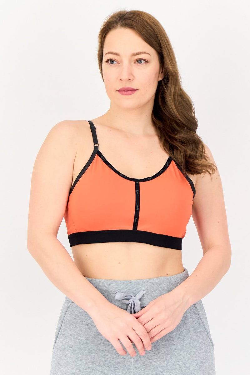 Nike Women Brand Logo Padded Sports Bra, Dark Orange - Image 1