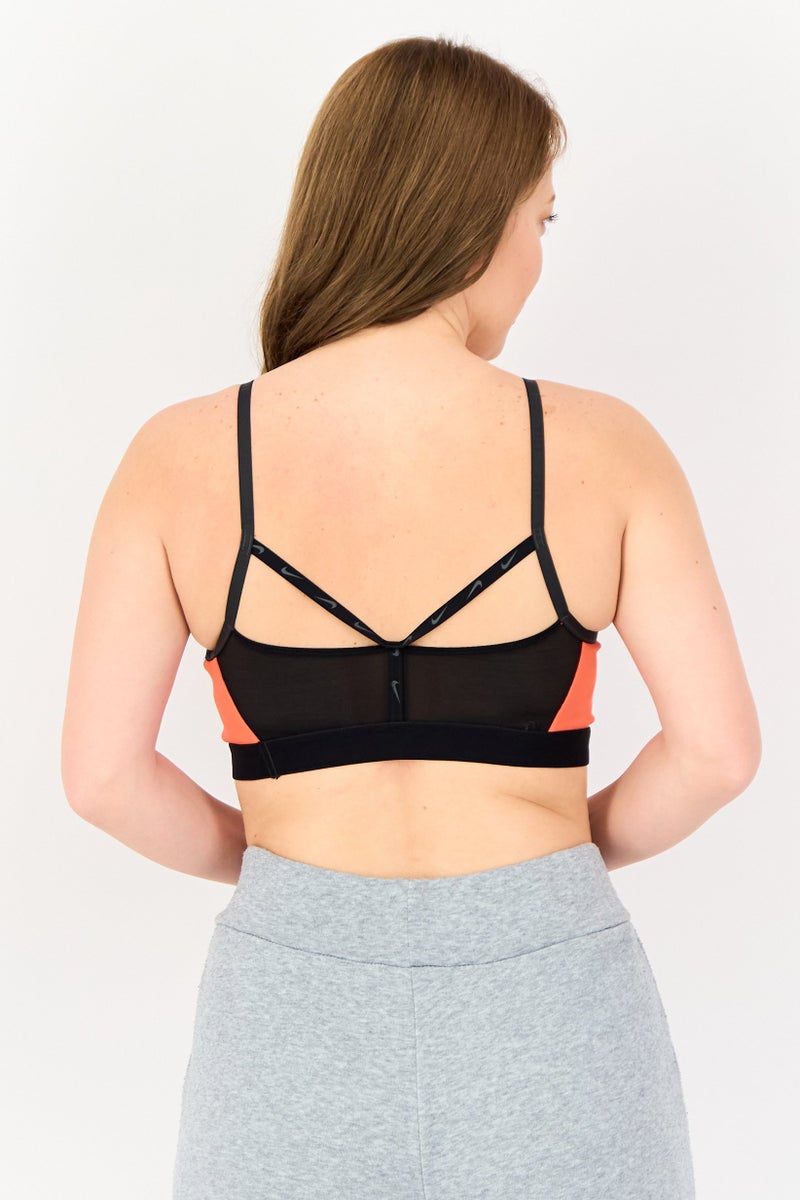 Nike حمالة صدر رياضية مبطنة بشعار العلامة التجارية للنساء، برتقالي داكن - Image 4