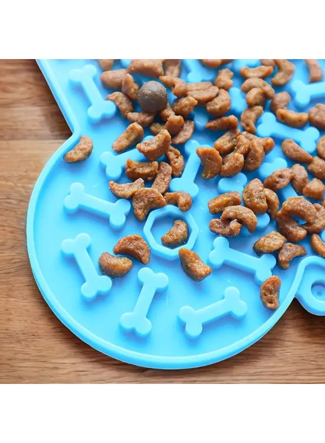 Gray Bone Shaped Slow Feeder Mat Non Slip Anti Tip Easy Clean For Dogs Large Small Breeds - Image 5