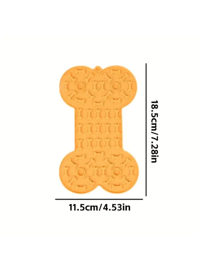 Gray Bone Shaped Slow Feeder Mat Non Slip Anti Tip Easy Clean For Dogs Large Small Breeds - Image 2