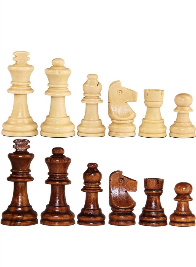 CRAZX Wooden Chess Pieces, Tournament Wood Chessmen Pieces Only (7 cm King Figures) Chess Game Pawns Figurine Pieces, Color May Vary (SSTP) - B for 4 Years and up - Image 1