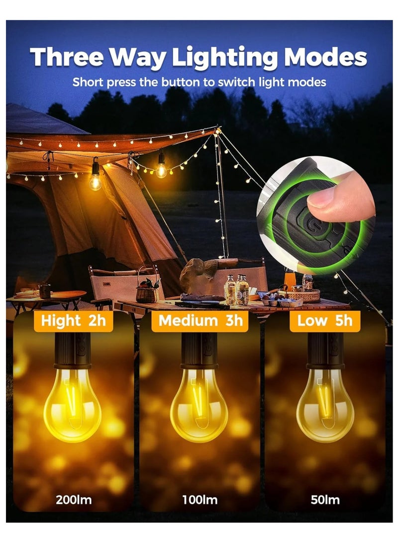 Digi Core 4 قطع T01 LED مصباح تخييم، مصباح ضوء شمسي محمول مع 3 أوضاع إضاءة، مصباح طوارئ يعمل بالبطارية، مصباح شمسي قابل لإعادة الشحن، مصباح شمسي خارجي، مصباح خيمة أبيض دافئ للتخييم والمشي لمسافات طويلة والاستخدام الداخلي - Image 5