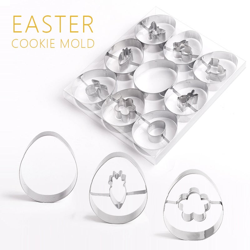 Easter Bunny Frosted Cookie Mold Easter Themed Baking Cookie Mold Stainless Steel Cookie Mold - Image 2