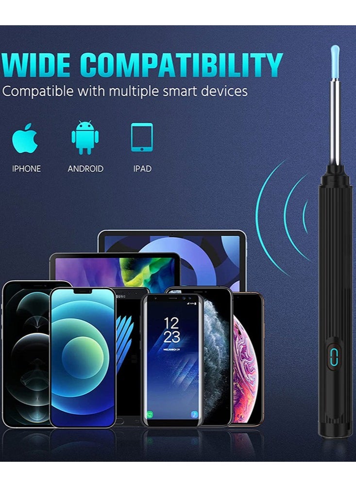 Joshberg Visual Ear Wax Removal Tool with light, Wireless Ear Cleaning Kit for iOS, Android Smartphones, Wax Elimination Spoon Kit  - Image 2