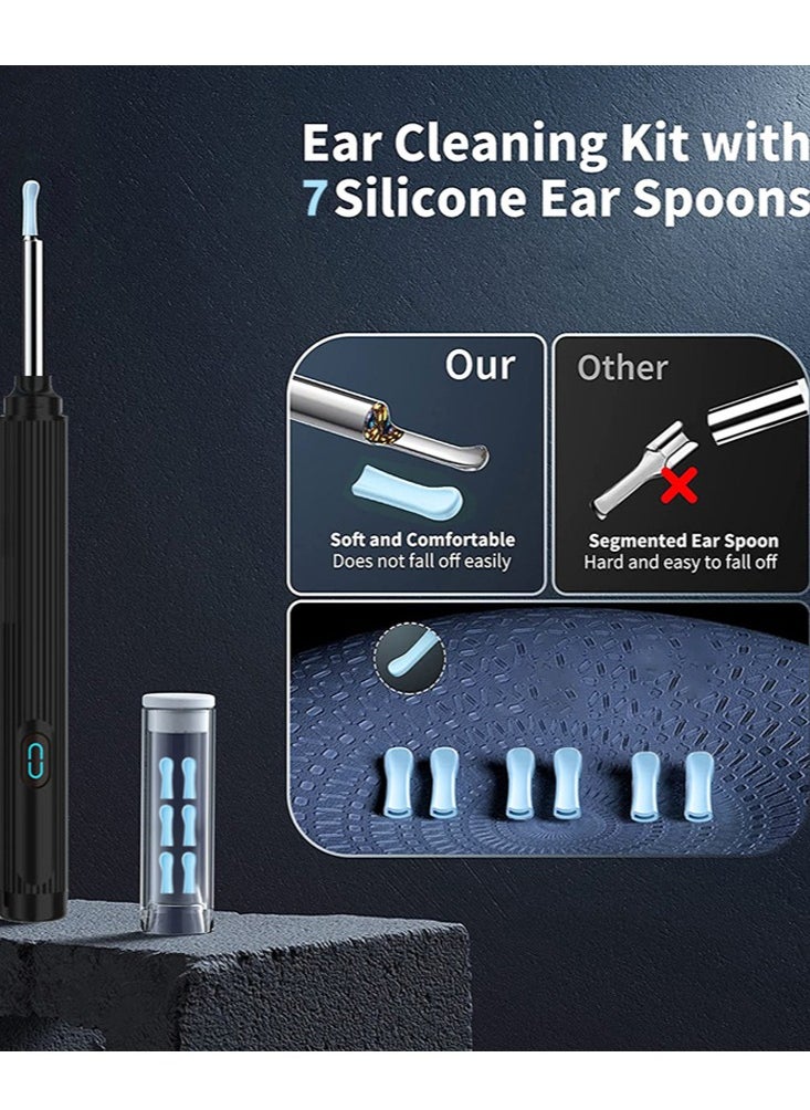 Visual Ear Wax Removal Tool with light, Wireless Ear Cleaning Kit for iOS, Android Smartphones, Wax Elimination Spoon Kit