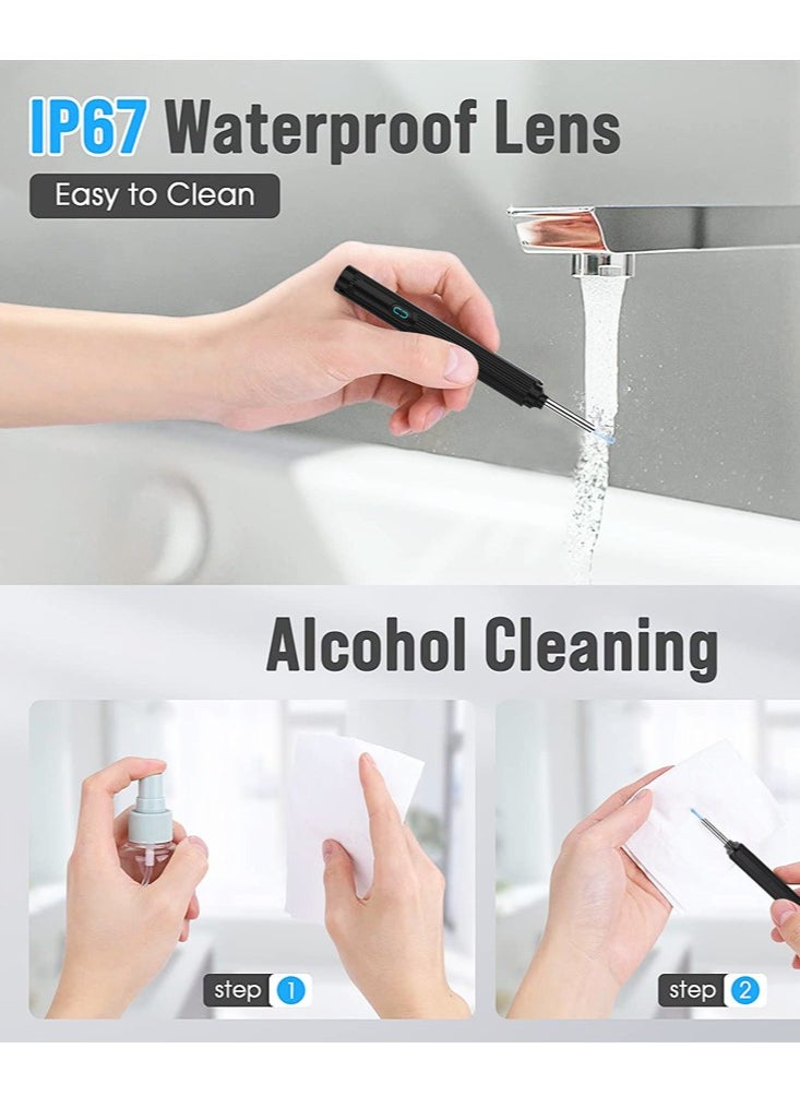 Visual Ear Wax Removal Tool with light, Wireless Ear Cleaning Kit for iOS, Android Smartphones, Wax Elimination Spoon Kit