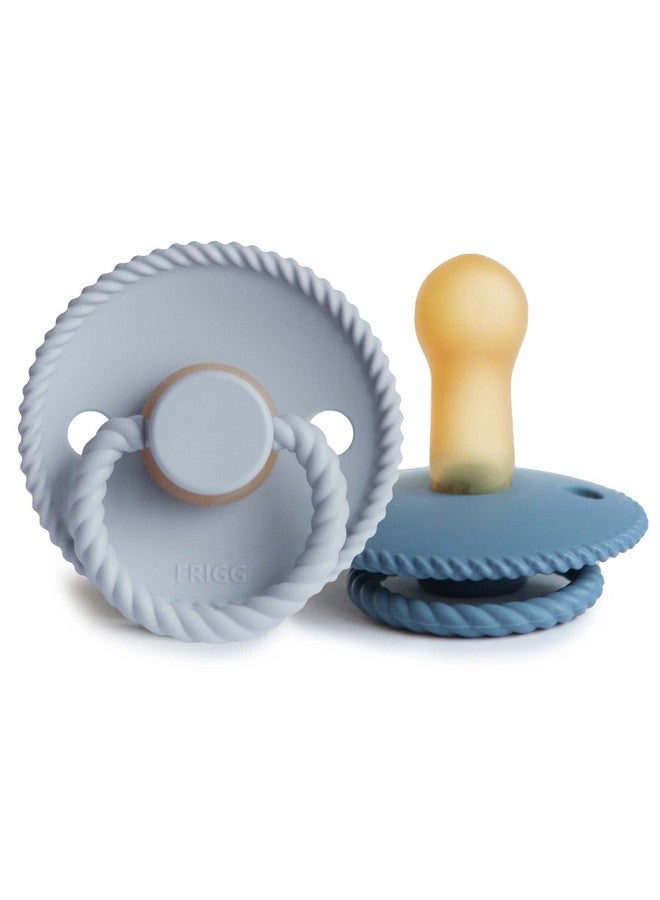 FRIGG Rope Natural Rubber Baby Pacifier ; Made In Denmark ; Bpafree (Powder Blue/Ocean View 618 Months) - Image 2
