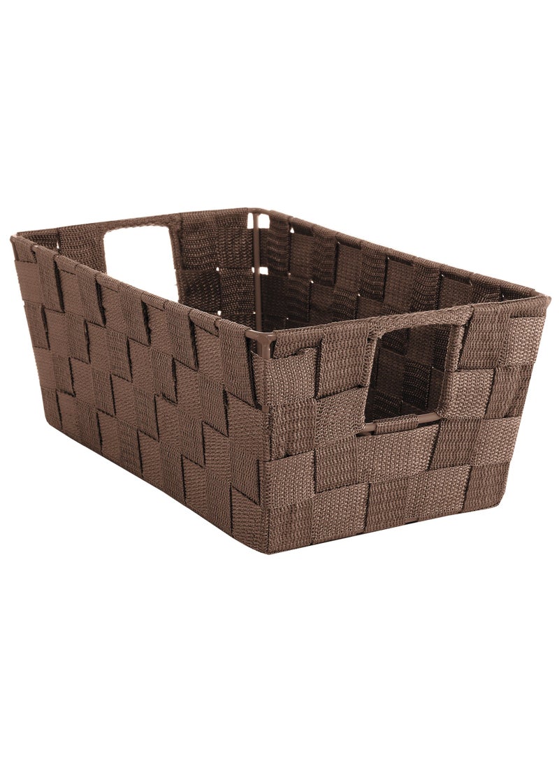 Whitmor Whitmor Woven Strap Small Storage Tote Java 