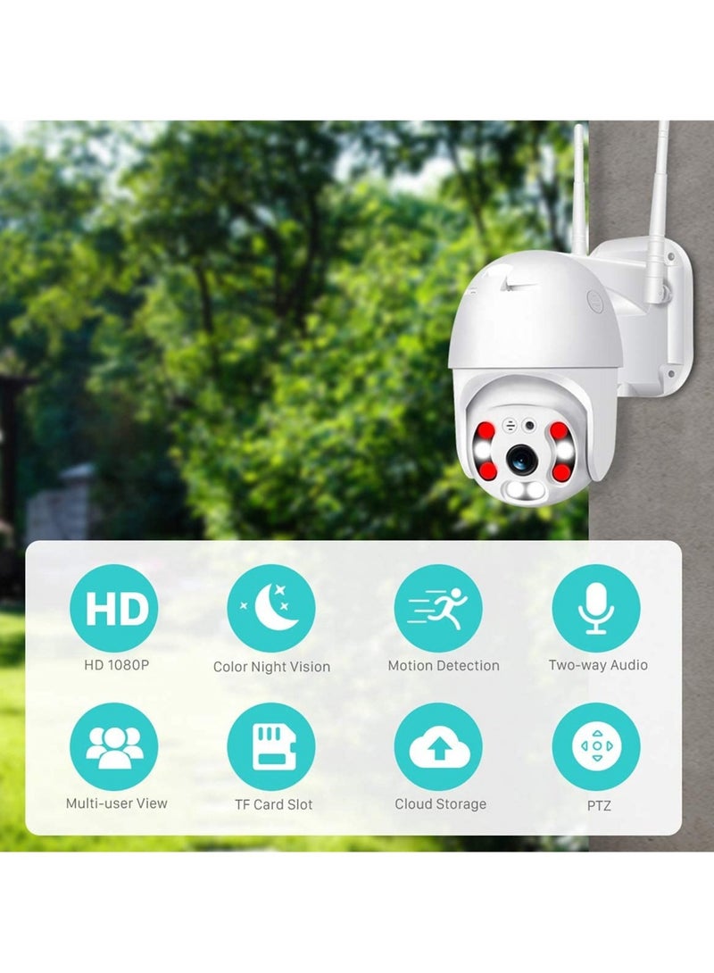 PTZ IP Camera HD Night Vision IP66, 8MP 360 Degree Smart Wifi Camera Outdoor, Waterproof Automatic Tracking IP Wifi Camera (ICsee APP)