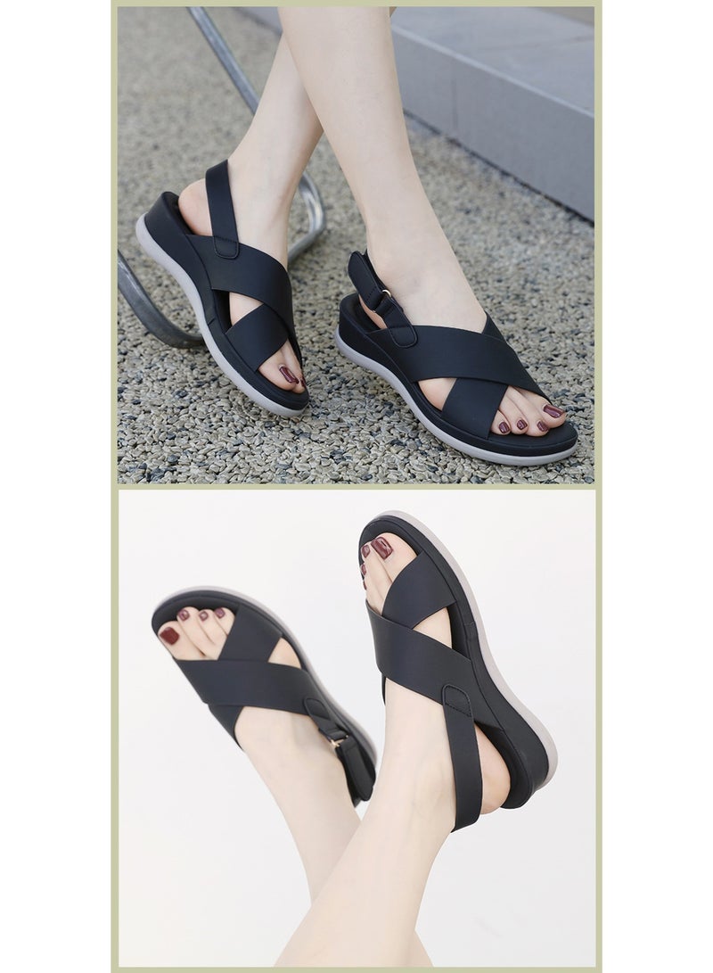 NIBEMINENT Summer Sweet Sandals For Women Fashionable Atmospheric Casual Breathable Comfortable Large-Sized Thick-Soled Shoes Beach Sandals  - Image 3