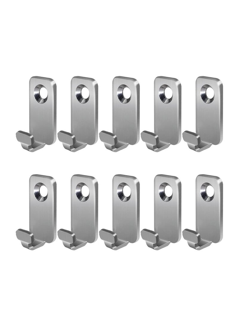 KASTWAVE Hooks Hanger, 10pcs Heavy Duty T-Head J-Shaped Hangers, 304 Stainless Steel Wall Mounted Mini Wall Hooks Hanger, for Mirror Picture Frames Hanging Wire/D Rings/Keyhole Hangers  - Image 1