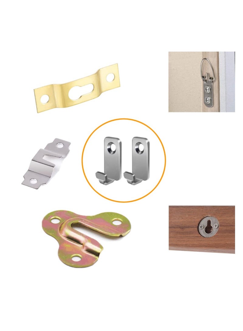 KASTWAVE Hooks Hanger, 10pcs Heavy Duty T-Head J-Shaped Hangers, 304 Stainless Steel Wall Mounted Mini Wall Hooks Hanger, for Mirror Picture Frames Hanging Wire/D Rings/Keyhole Hangers  - Image 4