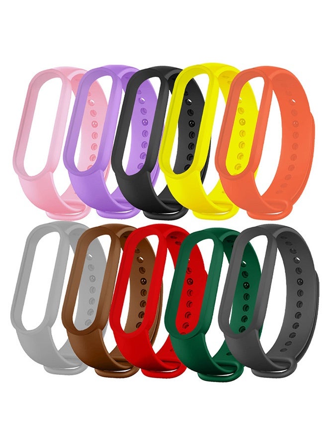10 Pieces of Strap Band for Xiaomi Mi Band 6 Mi Band 5 - Silicone Watch band Replacement Band