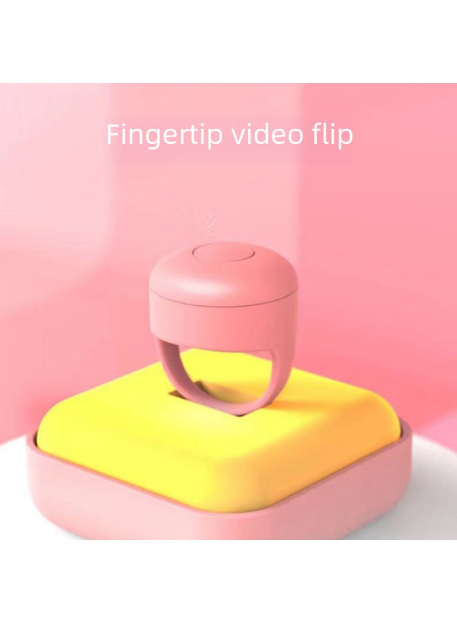 For Bluetooth Fingertip Video Shake Controller Short Video Page Flip Browser Picker Mobile Phone Remote Control Ring-Color:Pink  - Image 1