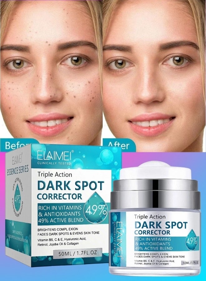 Elaimei Triple Action Dark Spot Corrector 50ml Face Dark Spot Remover For Face And Body Sun Spot Remover Age Spot Corrector Brown Spot Remover Underarm Cream For All Skin Types - Image 1