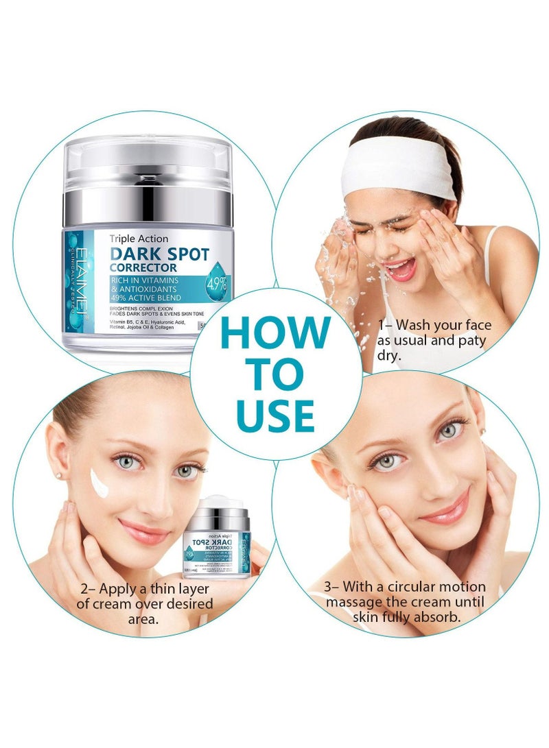 Elaimei Triple Action Dark Spot Corrector 50ml Face Dark Spot Remover For Face And Body Sun Spot Remover Age Spot Corrector Brown Spot Remover Underarm Cream For All Skin Types - Image 4