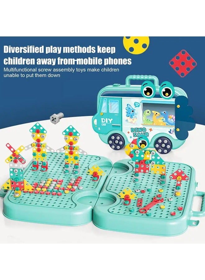 Kids Screwdriver Toy Set - Drill Design Puzzle Constructions Toys，Children's Wisdom Simulation Repair Tool Box Toys,Boys and Girls Drill Set Stem Learning Toys Construction Engineering Building Bloc - Image 4