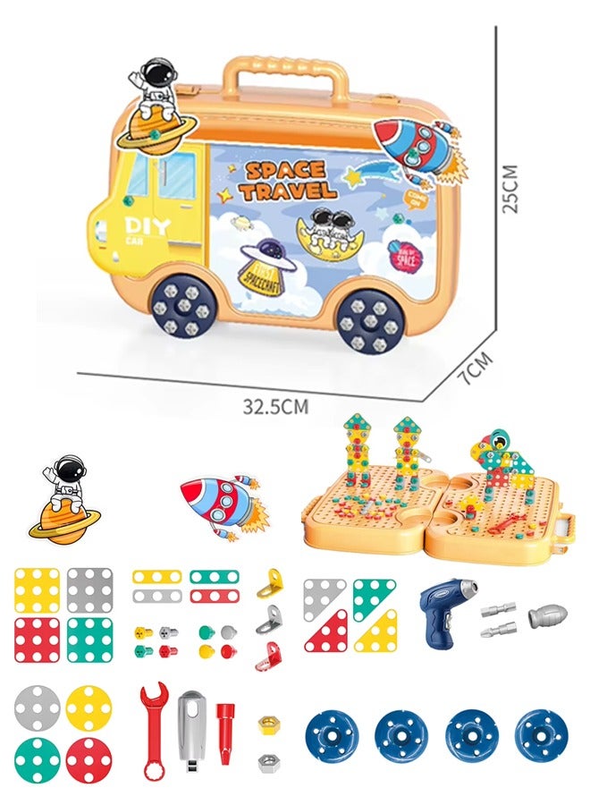 Kids Screwdriver Toy Set - Drill Design Puzzle Constructions Toys，Children's Wisdom Simulation Repair Tool Box Toys,Boys and Girls Drill Set Stem Learning Toys Construction Engineering Building Bloc - Image 2