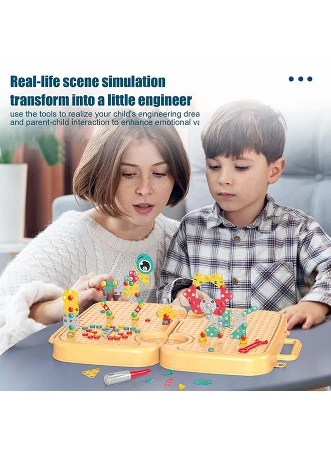 Kids Screwdriver Toy Set - Drill Design Puzzle Constructions Toys，Children's Wisdom Simulation Repair Tool Box Toys,Boys and Girls Drill Set Stem Learning Toys Construction Engineering Building Bloc - Image 5