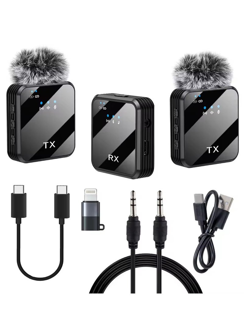 ميكروفون لافاليير لاسلكي، تسجيل فيديو مباشر عبر تيك توك على الهواتف المحمولة، ميكروفون صغير بتقنية تقليل الضوضاء 2.4 جيجاهرتز للفيديو المباشر، تسجيل الفيديو، المقابلات، الصفوف الدراسية عبر الإنترنت - Image 1