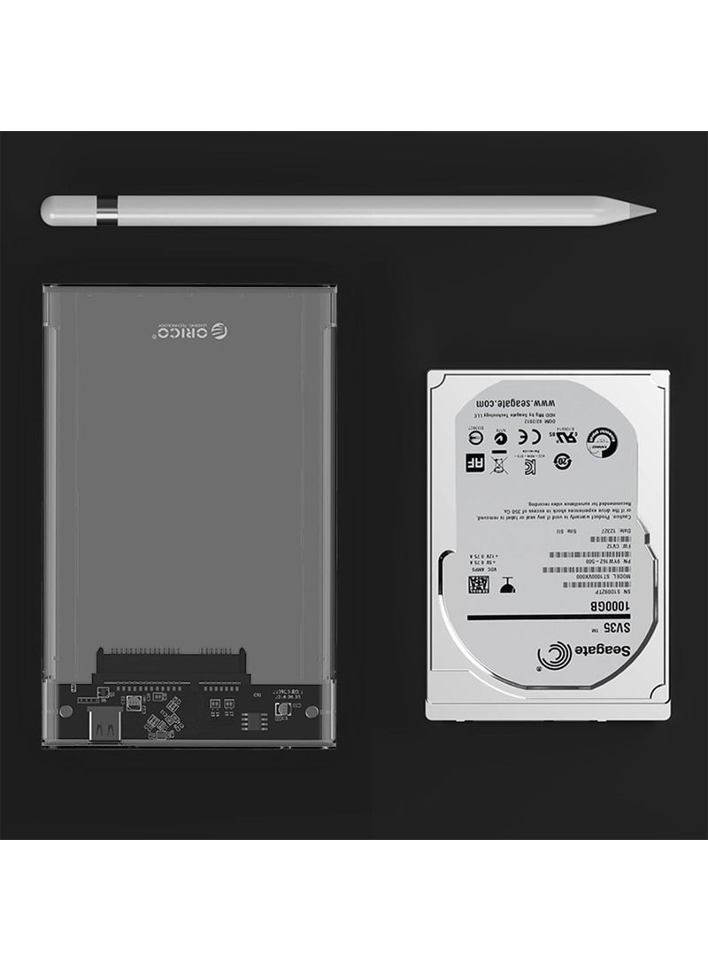 Orico - Orıco USB 3.1 Gen2 Type-C 2.5” Inch Sata SSD Hard Disk Box Transparent - Image 1