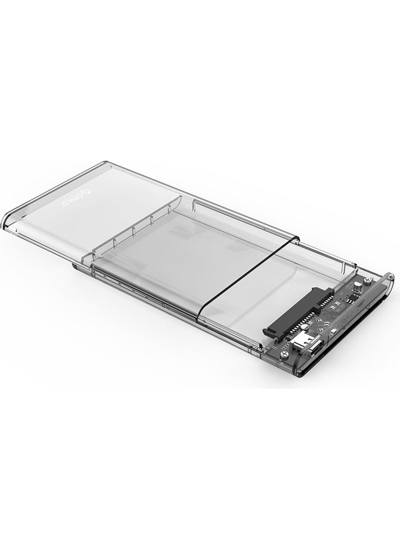Orico - Orıco USB 3.1 Gen2 Type-C 2.5” Inch Sata SSD Hard Disk Box Transparent - Image 1