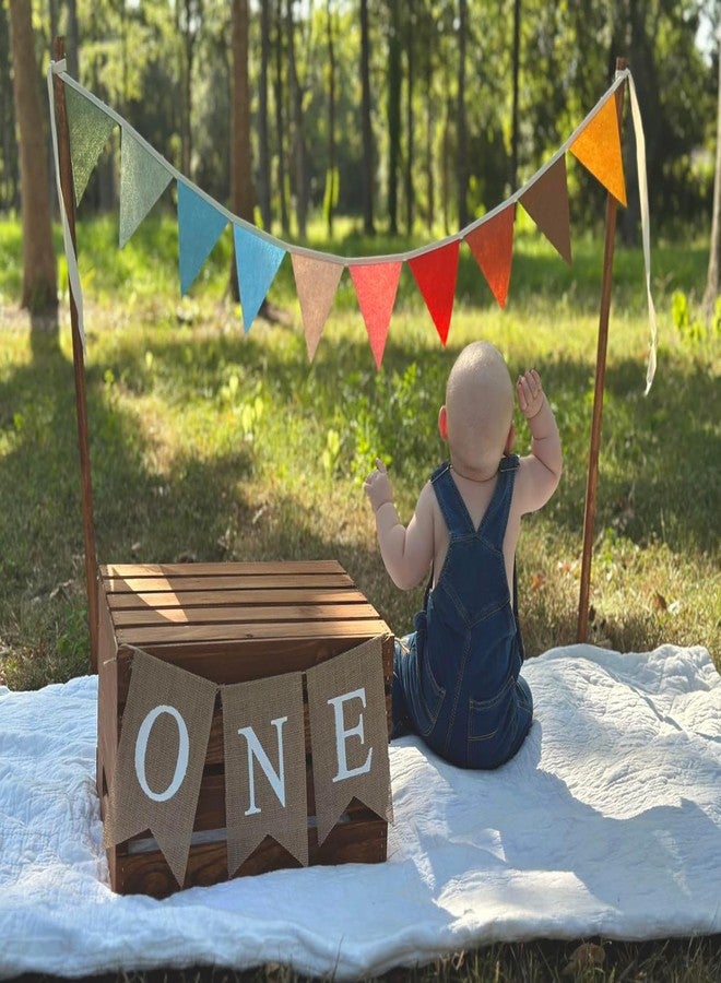 Agkvw Felt Bunting Banner - Colorful Bunting Banner, Boho Nursery Wall Hanging, Wedding Birthday Flag Home Decor, Kids Playroom Wall Decor - Image 3