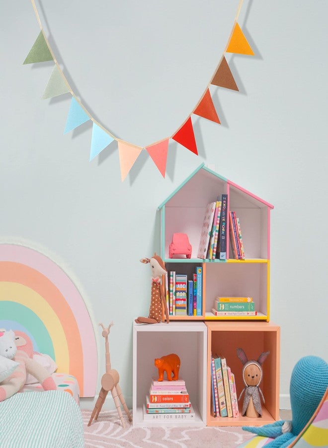 Agkvw Felt Bunting Banner - Colorful Bunting Banner, Boho Nursery Wall Hanging, Wedding Birthday Flag Home Decor, Kids Playroom Wall Decor - Image 4