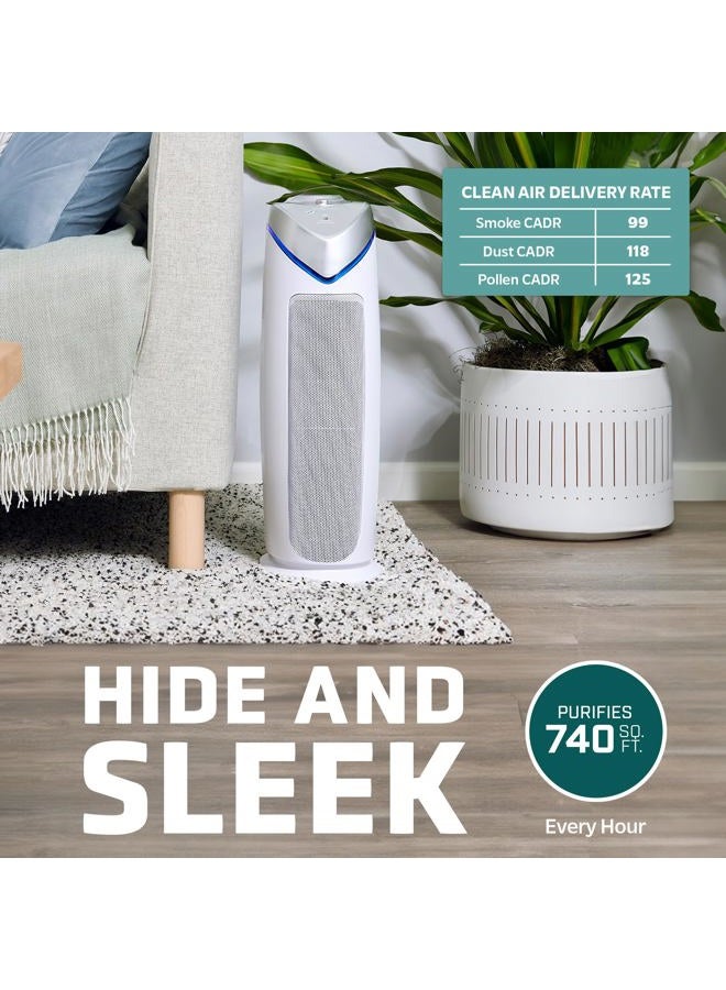 GermGuardian منقي الهواء مع فلتر HEPA 13، يزيل 99.97% من الملوثات، يغطي غرفة بمساحة 743 قدم مربع في ساعة واحدة، ضوء UV-C يساعد في تقليل الجراثيم، 22 بوصة، عبوة 2، أبيض، AC4825W2PK - Image 4