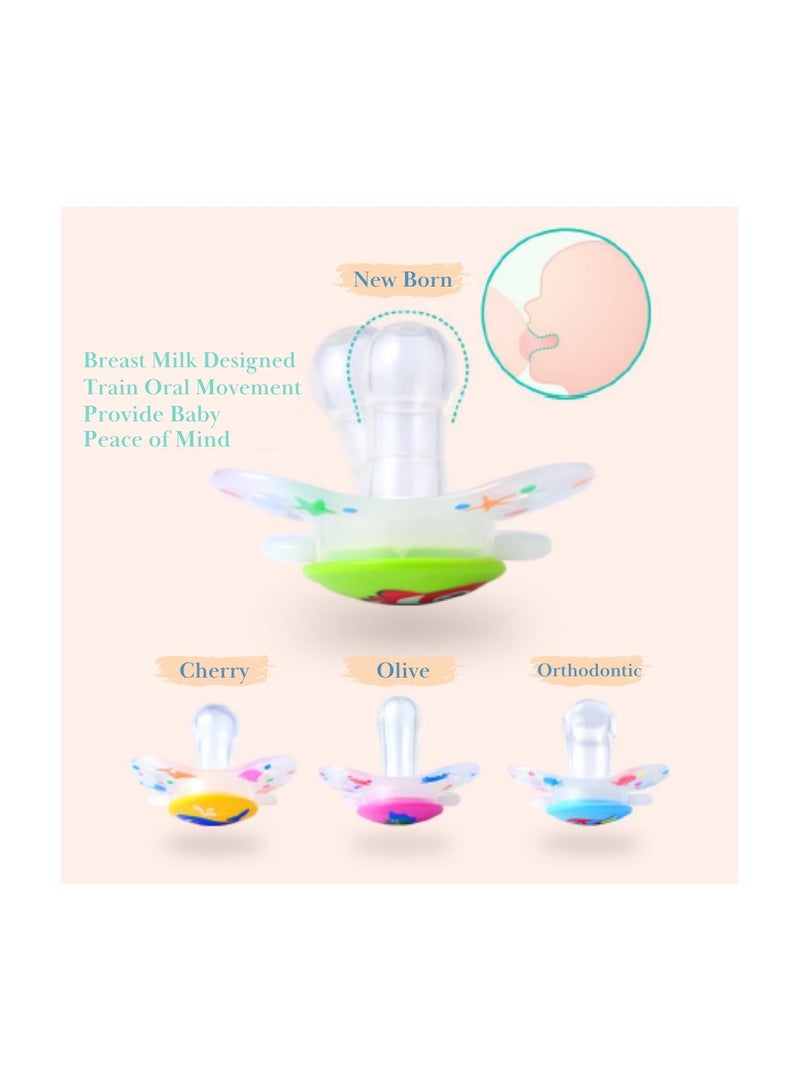 جابلو لهاية سيليكون خالية من مادة BPA مع غطاء ومقبض متوهج ليلي لحديثي الولادة - Image 3