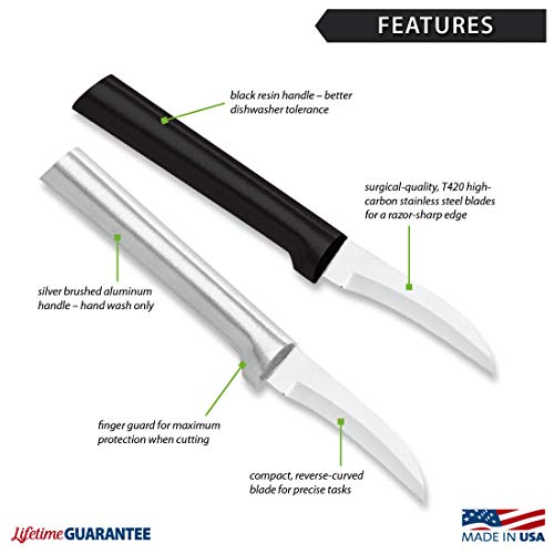 Rada Cutlery Curved Blade Paring Knife – Stainless Steel Blade With Aluminum Handle Made in USA, 6-1/8 Inch (R100) - Image 2
