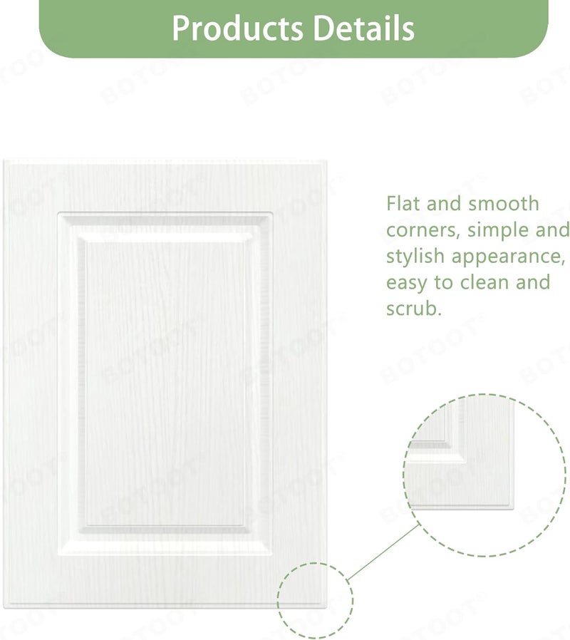 BOTOOT Built-in Cabinet Doors - Cabinet Doors for Kitchen, Living Room, Bedroom, Bathroom - 22.5 Inch High (White Texture, 16.25 Inch Wide) - Image 3