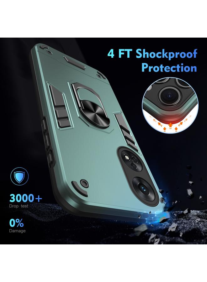 اس-توب جراب لهاتف OPPO Reno8 T 4G جراب هاتف معدني مقاوم للصدمات مزود بحلقة معدنية - Image 4