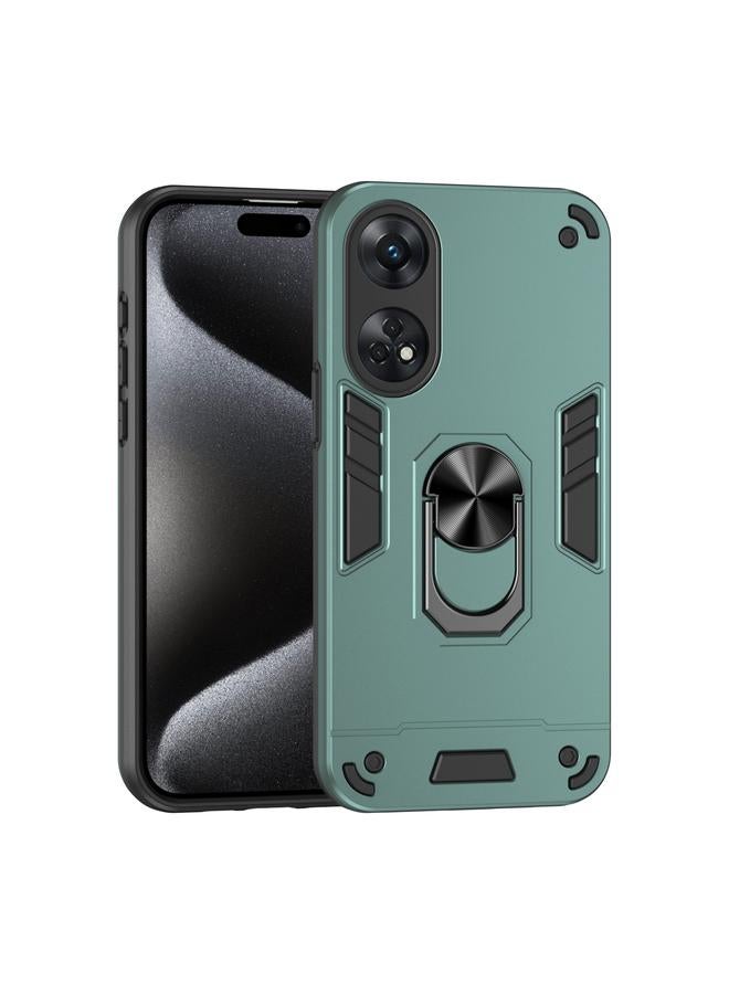 اس-توب جراب لهاتف OPPO Reno8 T 4G جراب هاتف معدني مقاوم للصدمات مزود بحلقة معدنية - Image 1