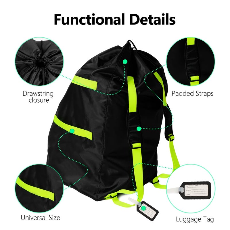 elaia Car Seat Travel Bag for Airplane, Waterproof Wearable with Straps, Large Capacity Padded Car Seat Check Bag, Perfect for Air Travel, Family Vacations, and Parents with Infants - Image 3