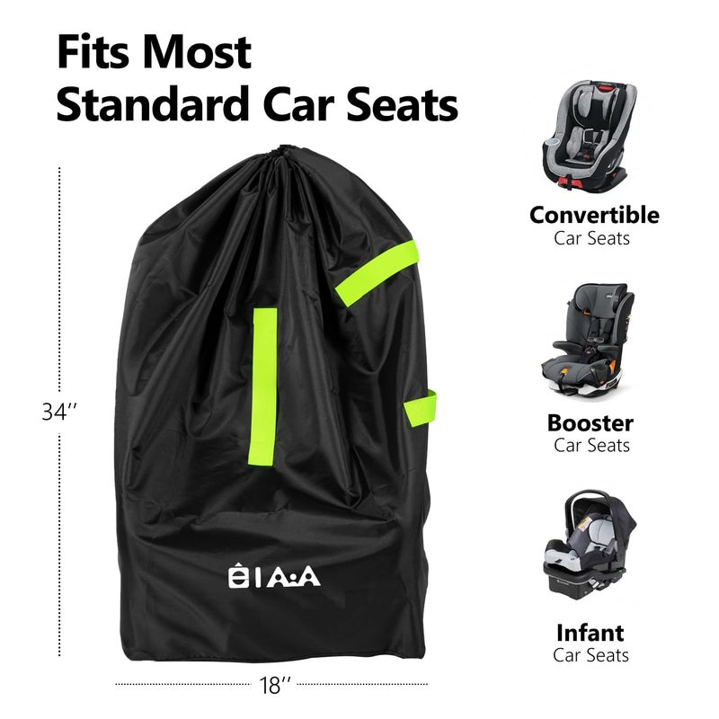 elaia Car Seat Travel Bag for Airplane, Waterproof Wearable with Straps, Large Capacity Padded Car Seat Check Bag, Perfect for Air Travel, Family Vacations, and Parents with Infants - Image 2