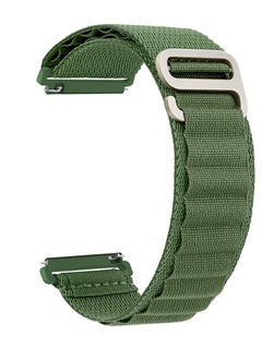 Alpine Loop Compatible with Huawei Watch GT3 - GT2 Pro - GT2E, 22mm Durable Sport Nylon Strap with Titanium G Hook Green