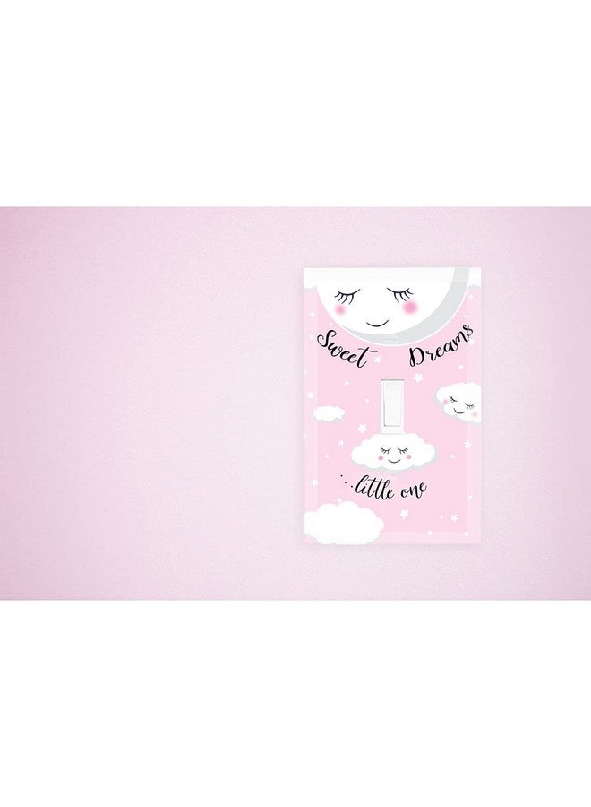 Create-A-Mural Sweet Dream Baby Nursery Room Light Switch Wall Plate Cover Decorative Kids Bedroom Decor Moon & Stars Clouds Toddler Playroom (Pink) - Image 4