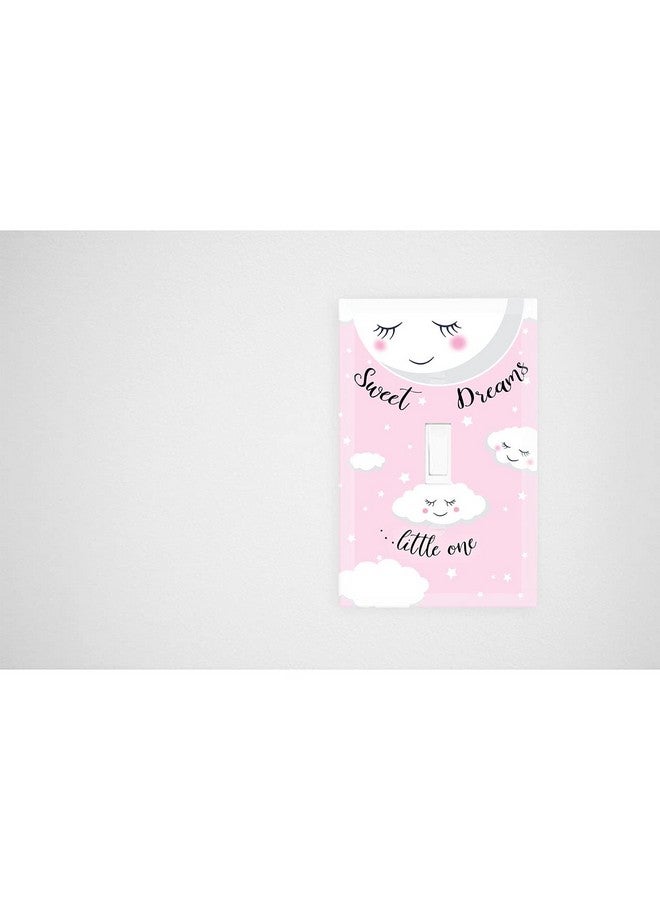 Create-A-Mural Sweet Dream Baby Nursery Room Light Switch Wall Plate Cover Decorative Kids Bedroom Decor Moon & Stars Clouds Toddler Playroom (Pink) - Image 3