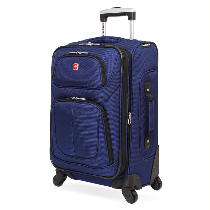 SWISSGEAR Sion Softside Expandable Spinner Luggage Durable Lightweight Travel Suitcase, Blue, Carry-On 21-Inch - Image 1
