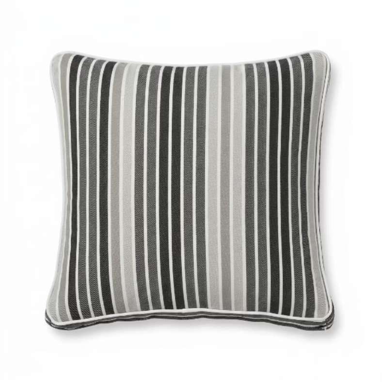 Pan Home Tonal Stripe Print Back Cushion with Zipper Closure 240 GSM - 56X50X7 Cm - Grey - 065MIC2000014 - Image 3