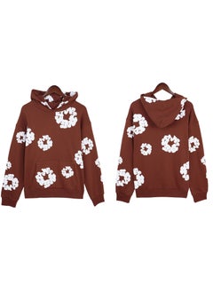 Generic Autumn Winter Couples Hoodie Sweatpants Set 5640 Brown 