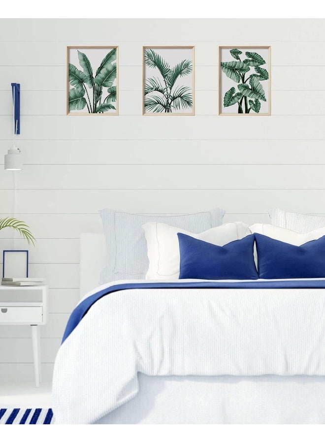 Home Trove Upwoigh Framed Wall Art, Abstract Green Palm And Eucalyptus Leafs Canvas Wall Art  - Image 4