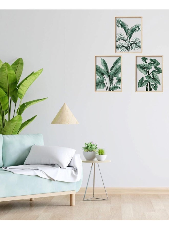 Home Trove Upwoigh Framed Wall Art, Abstract Green Palm And Eucalyptus Leafs Canvas Wall Art  - Image 5