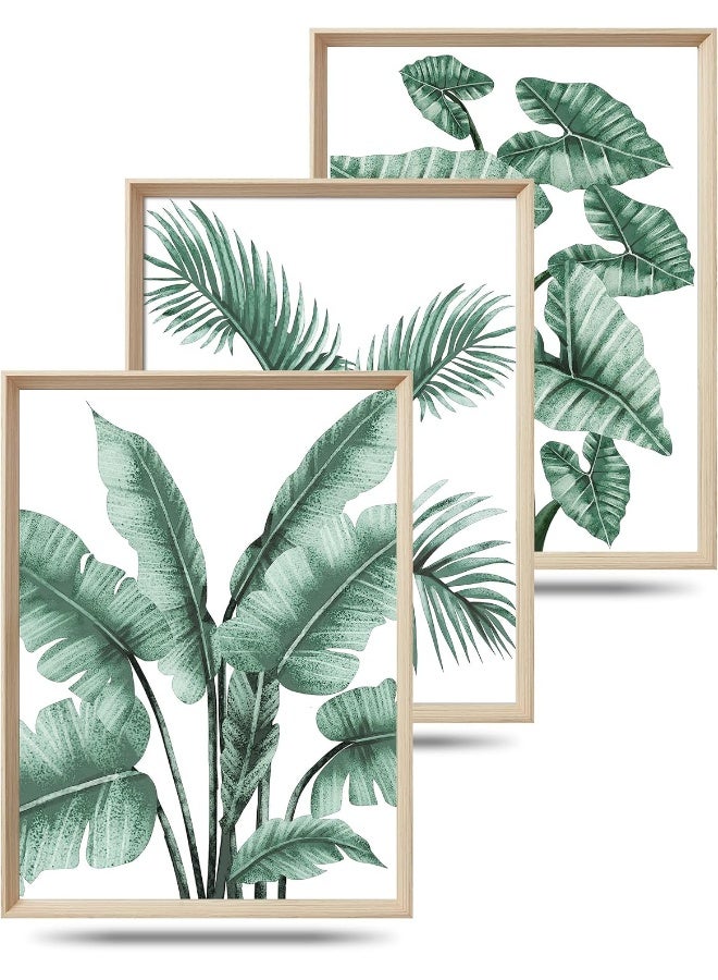 Home Trove Upwoigh Framed Wall Art, Abstract Green Palm And Eucalyptus Leafs Canvas Wall Art  - Image 1