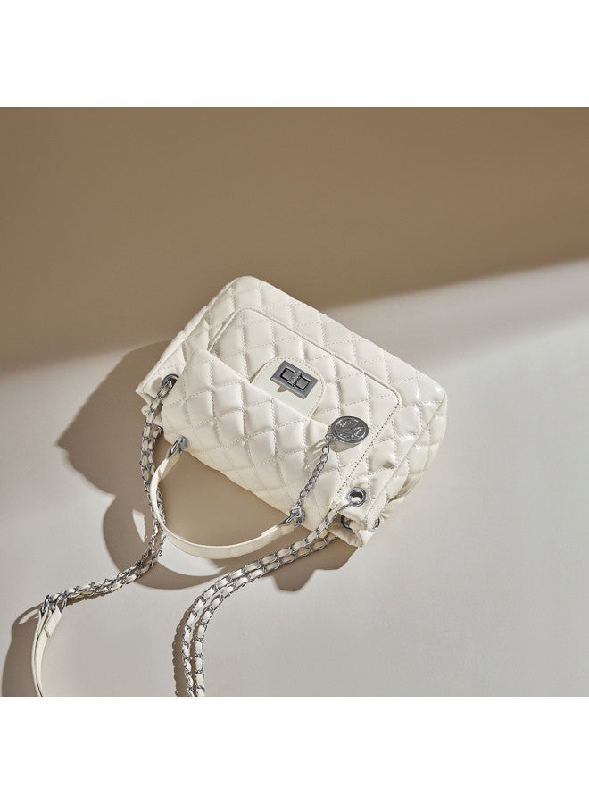 15MINS Light Luxury Women's Bag - Diamond Quilted Chain Shoulder Bag & Crossbody Small Square Purse - Image 5